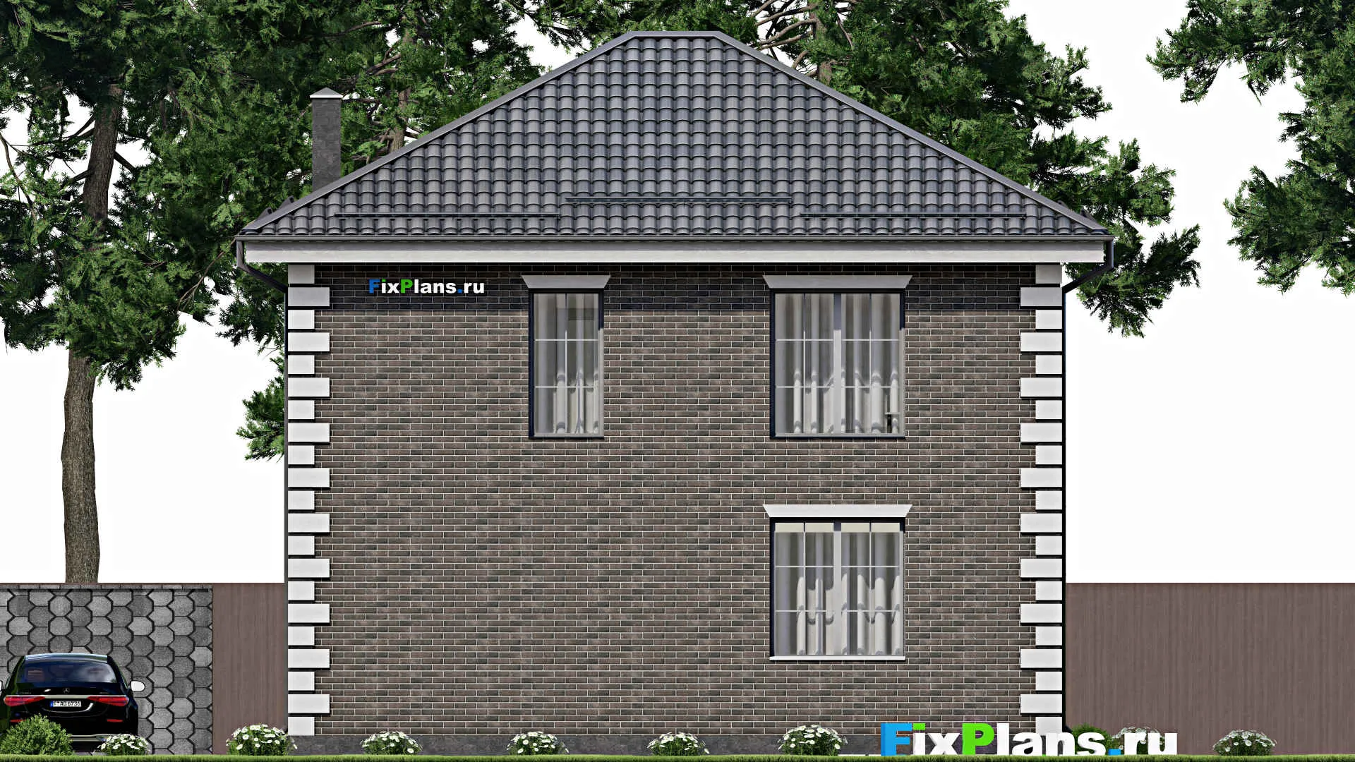 F-7505 - Планы двухэтажного дома 9 на 11, площадью 130 м² с 3 спальнями