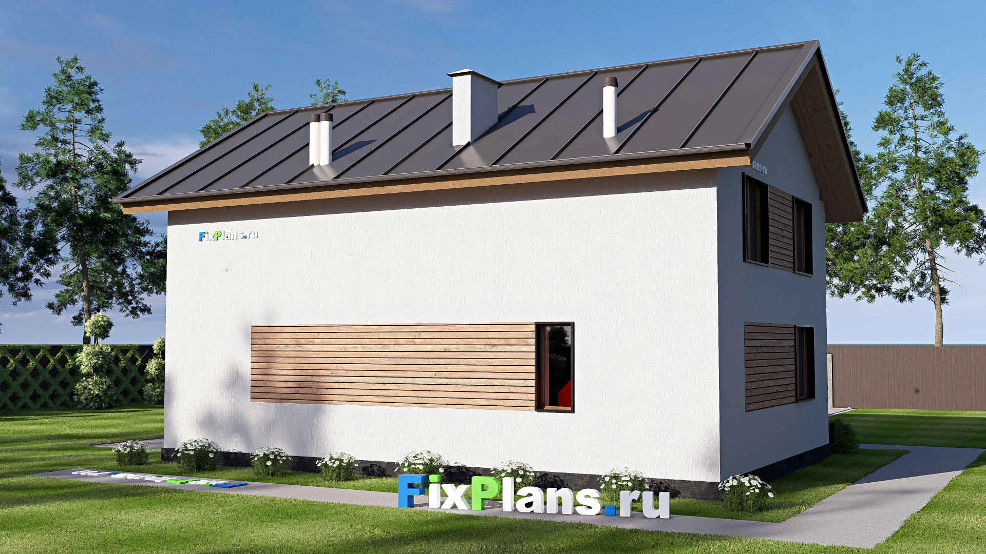 F-19961 - Планы дома с мансардой 10 на 12, площадью 140 м² с 4 спальнями