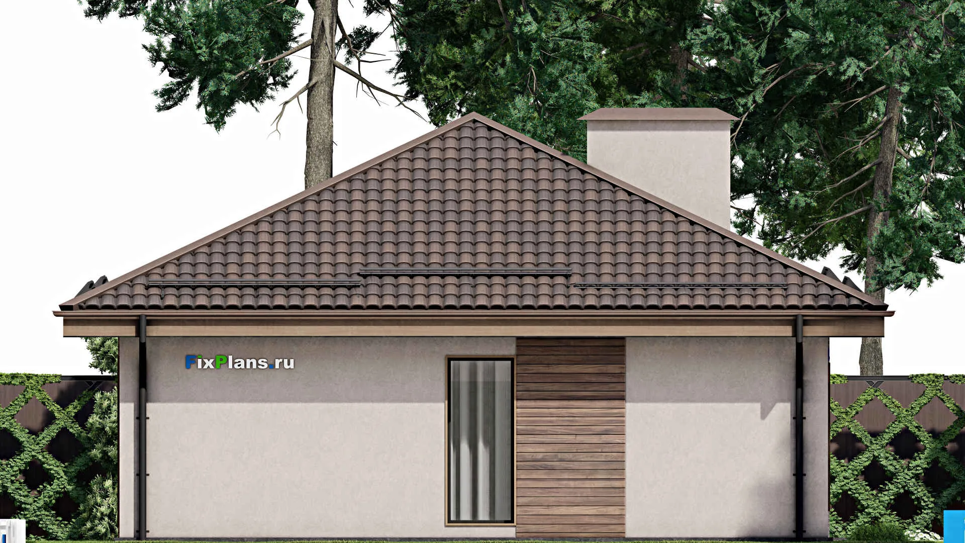 F-7703 - Проект одноэтажного дома 12 на 14, площадью 120 м² с 3 спальнями