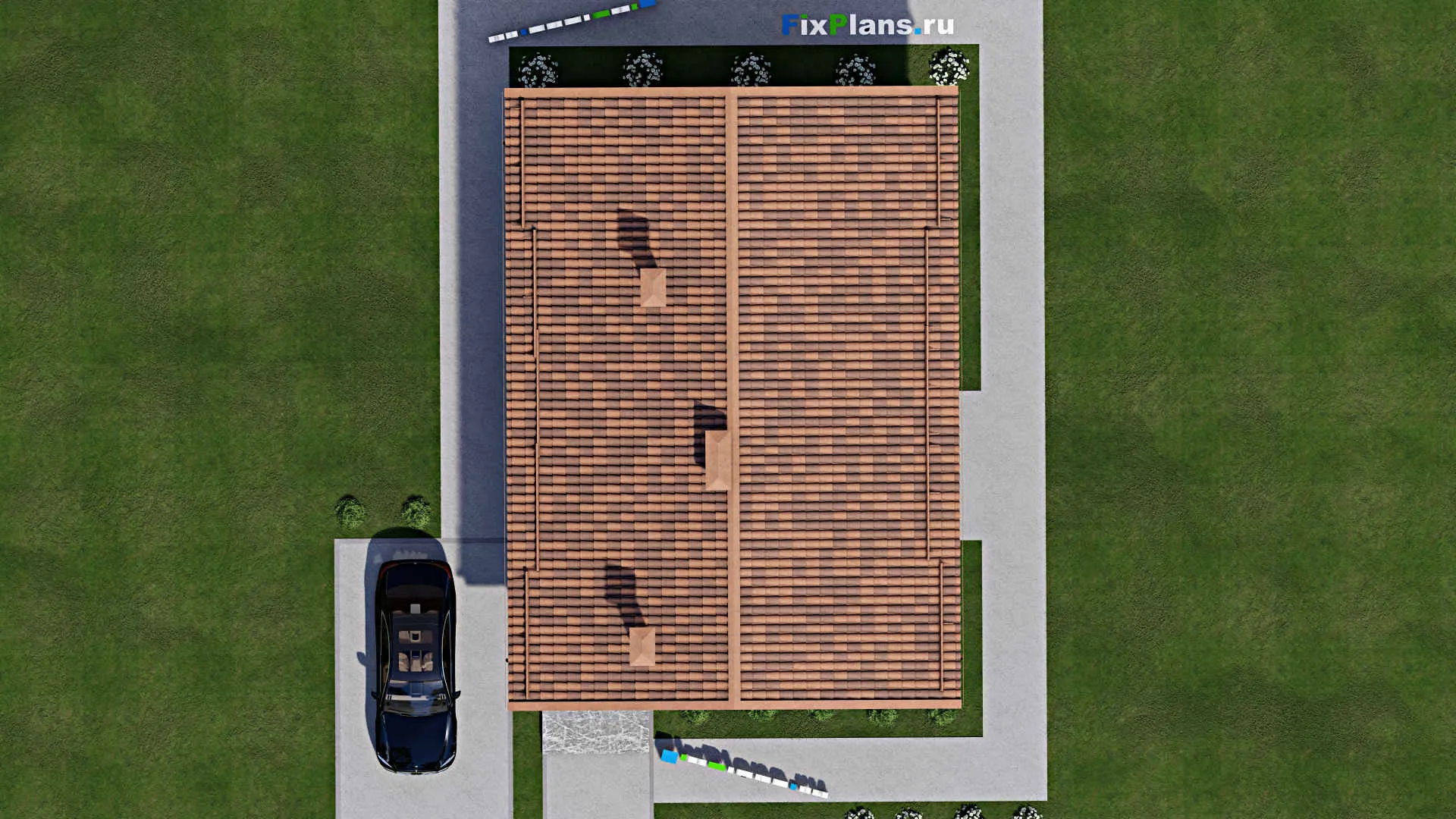 F-9818 - План одноэтажного дома 10 на 15, площадью 100 м² с 2 спальнями