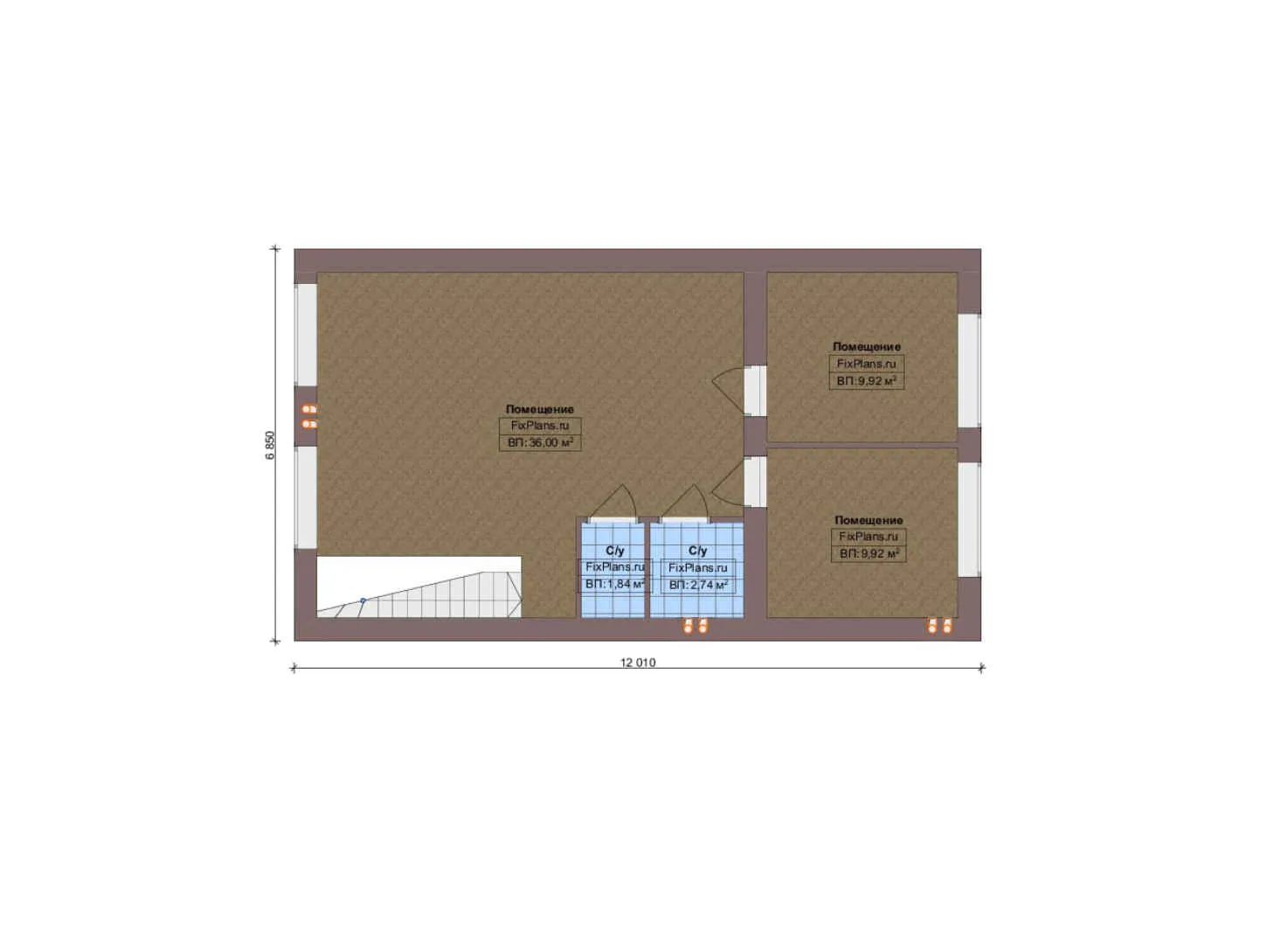 F-13292 - Планы дома с мансардой 9 на 14, площадью 140 м² с террасой и 2 спальнями