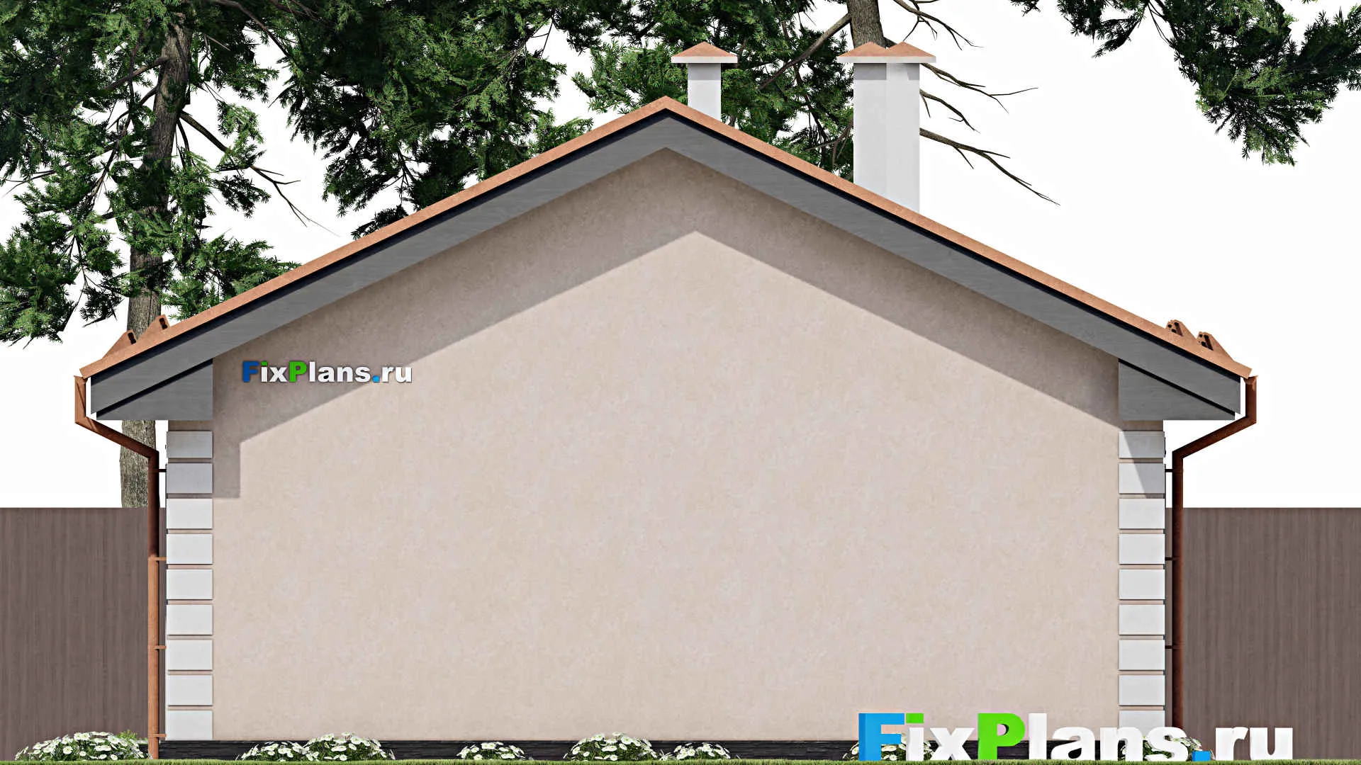 F-9818 - План одноэтажного дома 10 на 15, площадью 100 м² с 2 спальнями