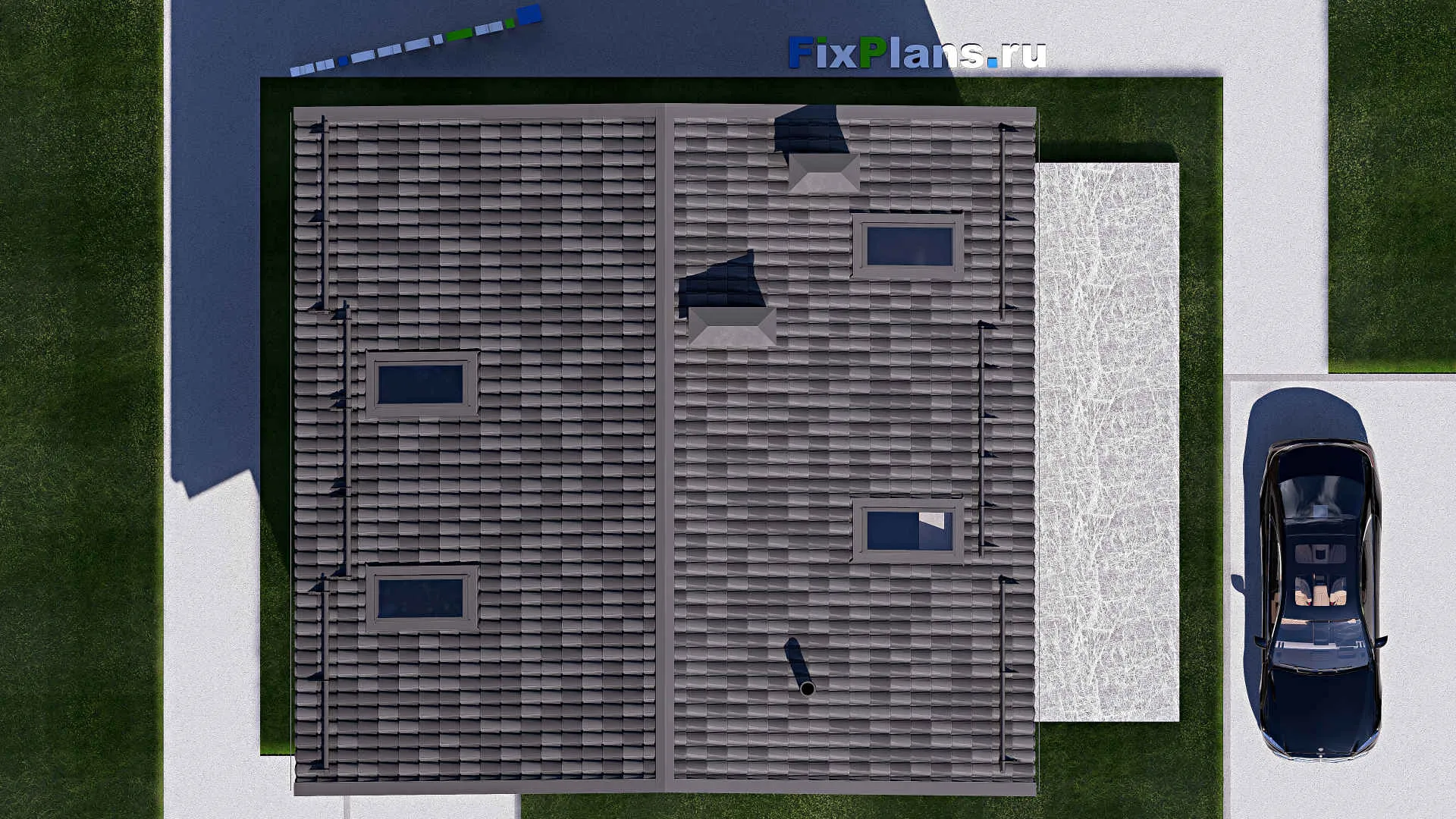 F-20834 - Проект дома с мансардой 10 на 13, площадью 160 м² с террасой и 4 спальнями