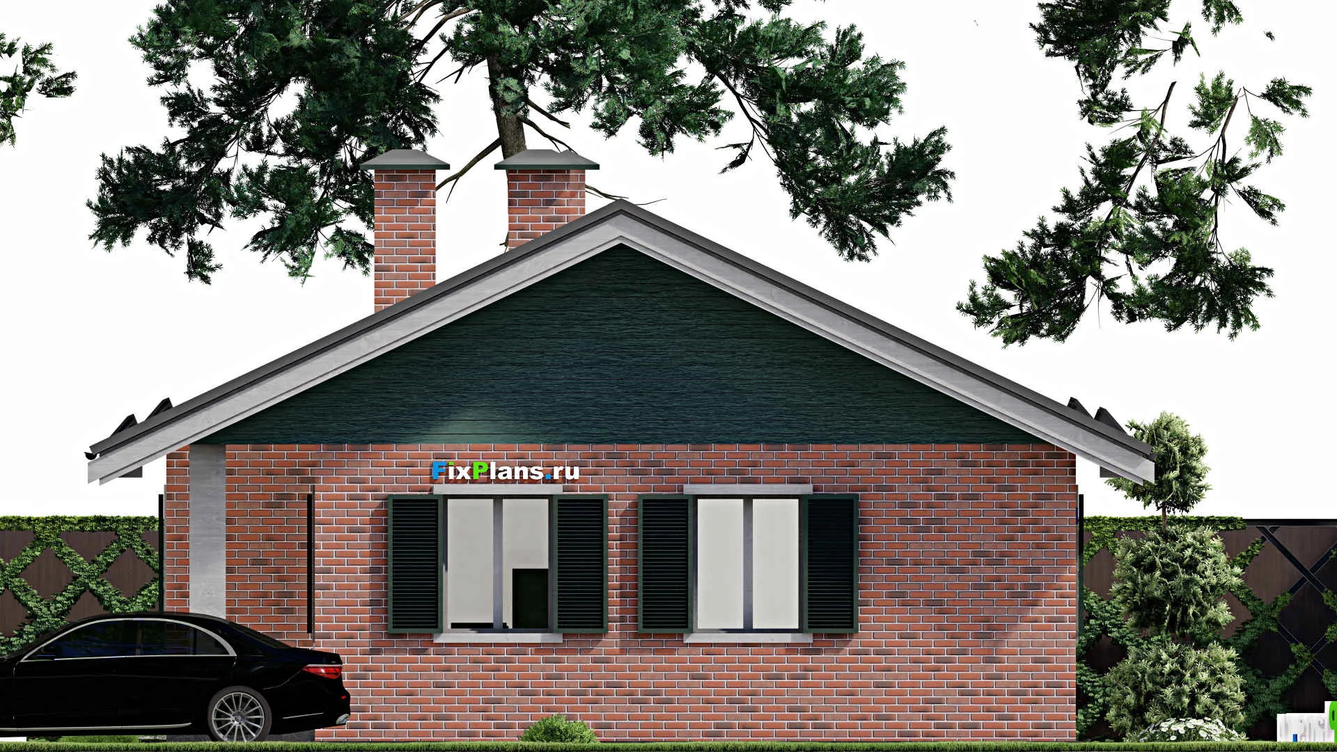 F-10529 - План одноэтажного дома 10 на 13, площадью 90 м² с 1 спальнями