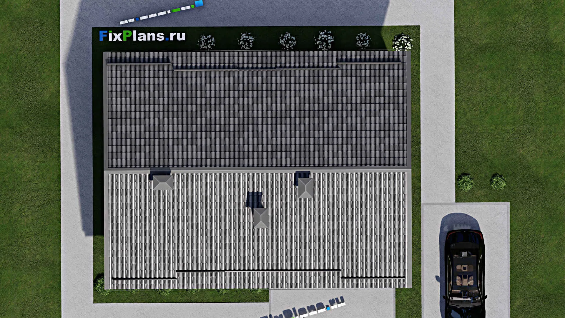 F-10529 - План одноэтажного дома 10 на 13, площадью 90 м² с 1 спальнями