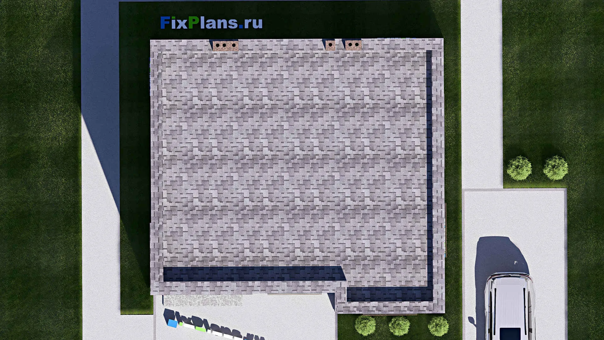 F-20357 - Планы двухэтажного дома 11 на 12, площадью 180 м² с балконом и 3 спальнями