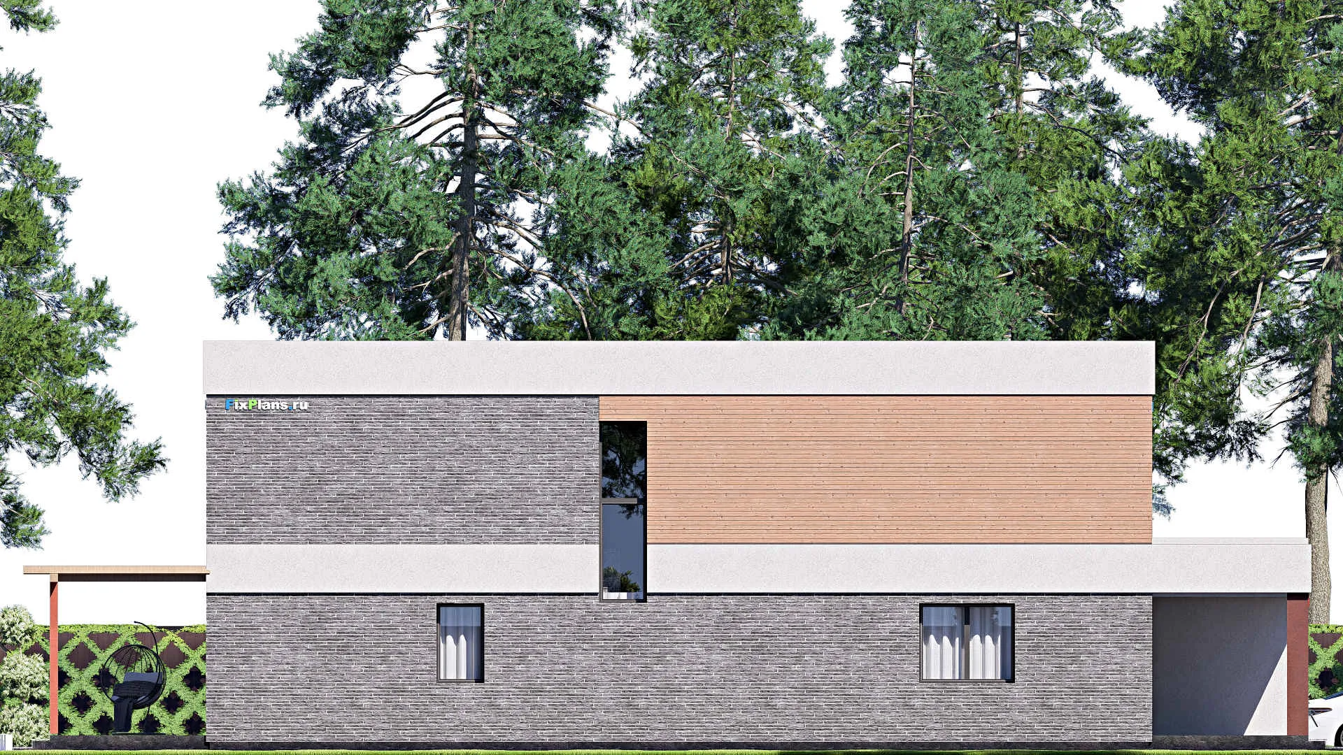 F-18683 - Планы двухэтажного дома 7 на 24, площадью 180 м² с террасой, балконом и 3 спальнями