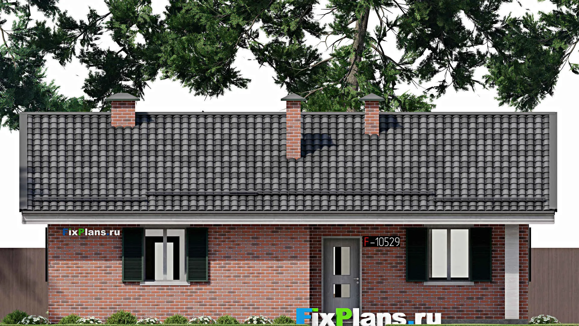 F-10529 - План одноэтажного дома 10 на 13, площадью 90 м² с 1 спальнями