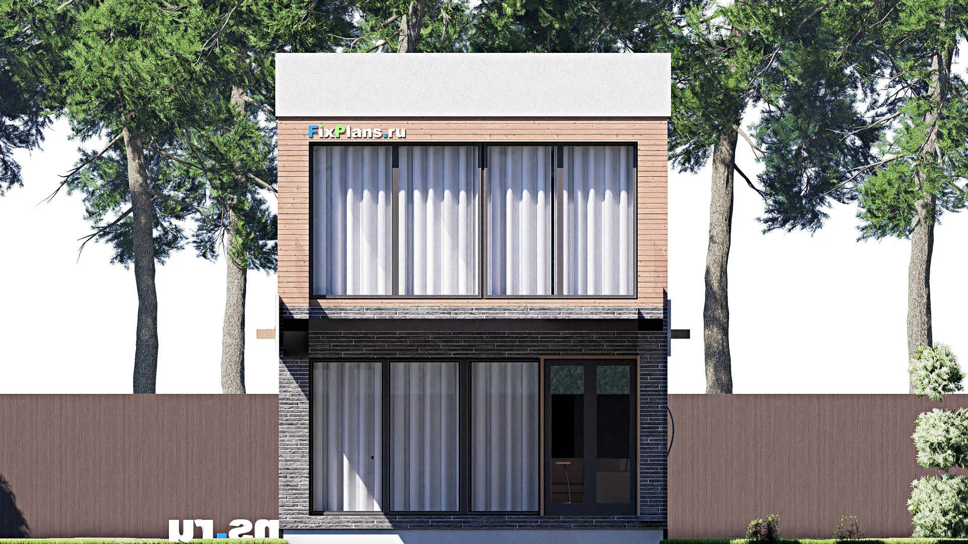 F-18683 - Планы двухэтажного дома 7 на 24, площадью 180 м² с террасой, балконом и 3 спальнями