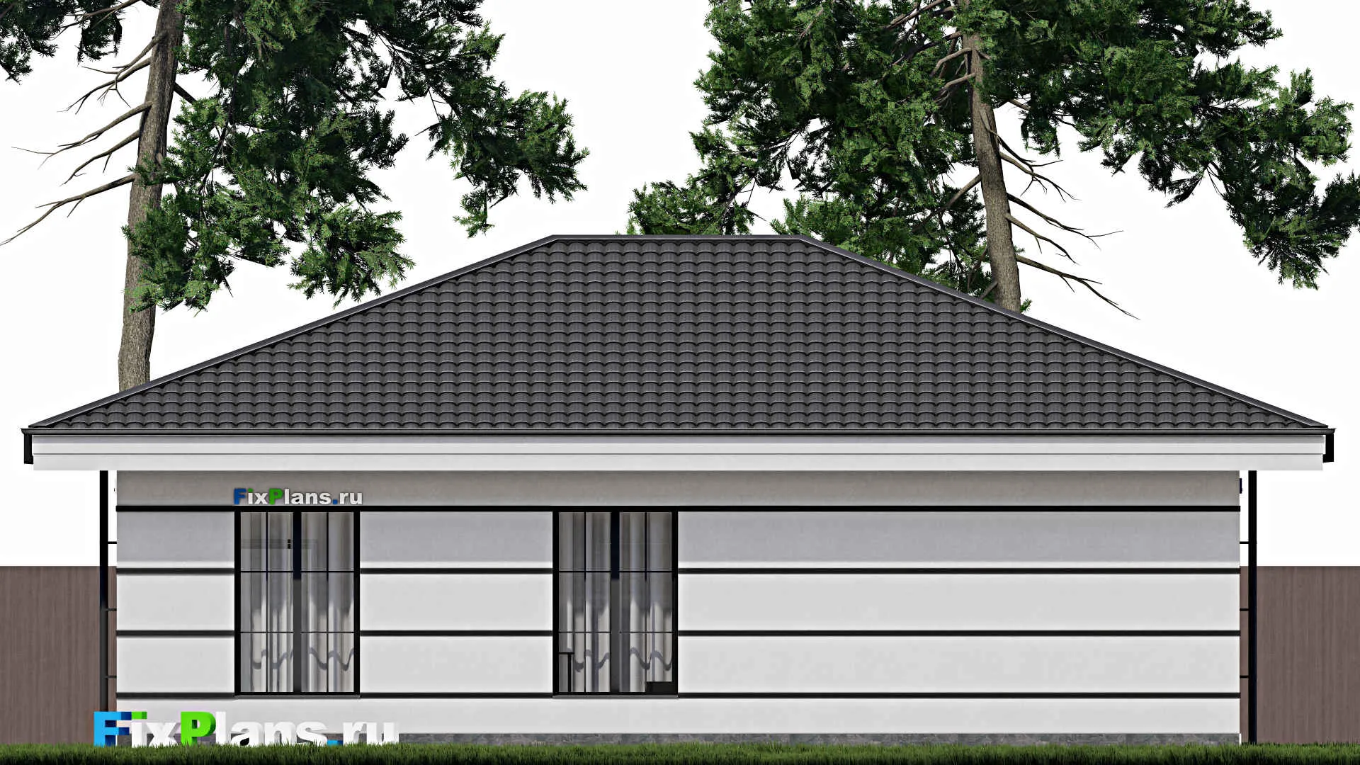 F-0692 - Проект одноэтажного дома 11 на 14, площадью 120 м² с 3 спальнями