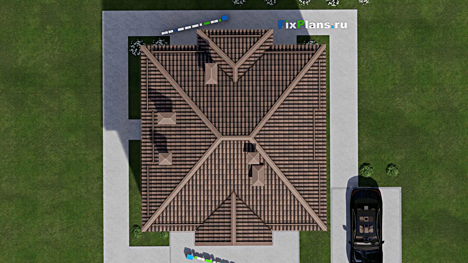 F-7847 - Проект двухэтажного дома 10 на 12, площадью 150 м² с 4 спальнями