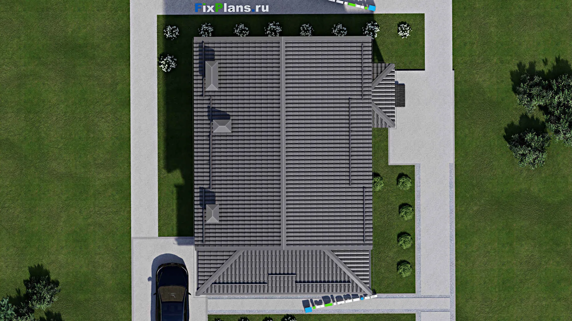 F-4085 - Планы дома с мансардой 9 на 11, площадью 150 м² с террасой и 4 спальнями