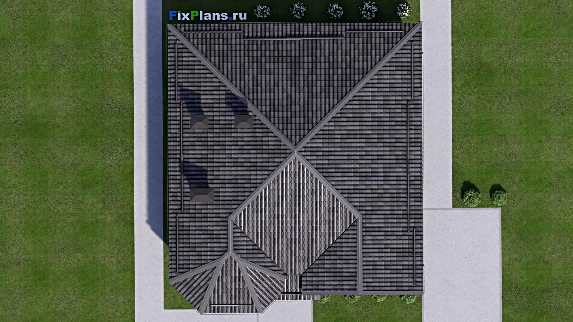 F-12896 - Проект одноэтажного дома 12 на 14, площадью 120 м² с 3 спальнями