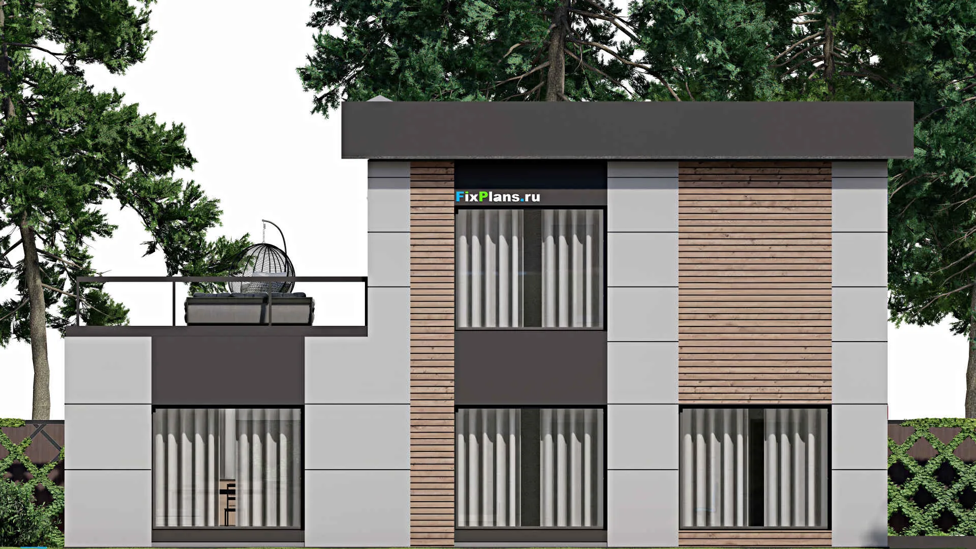 F-4283 - Проект двухэтажного дома 10 на 15, площадью 240 м² с террасой и 4 спальнями