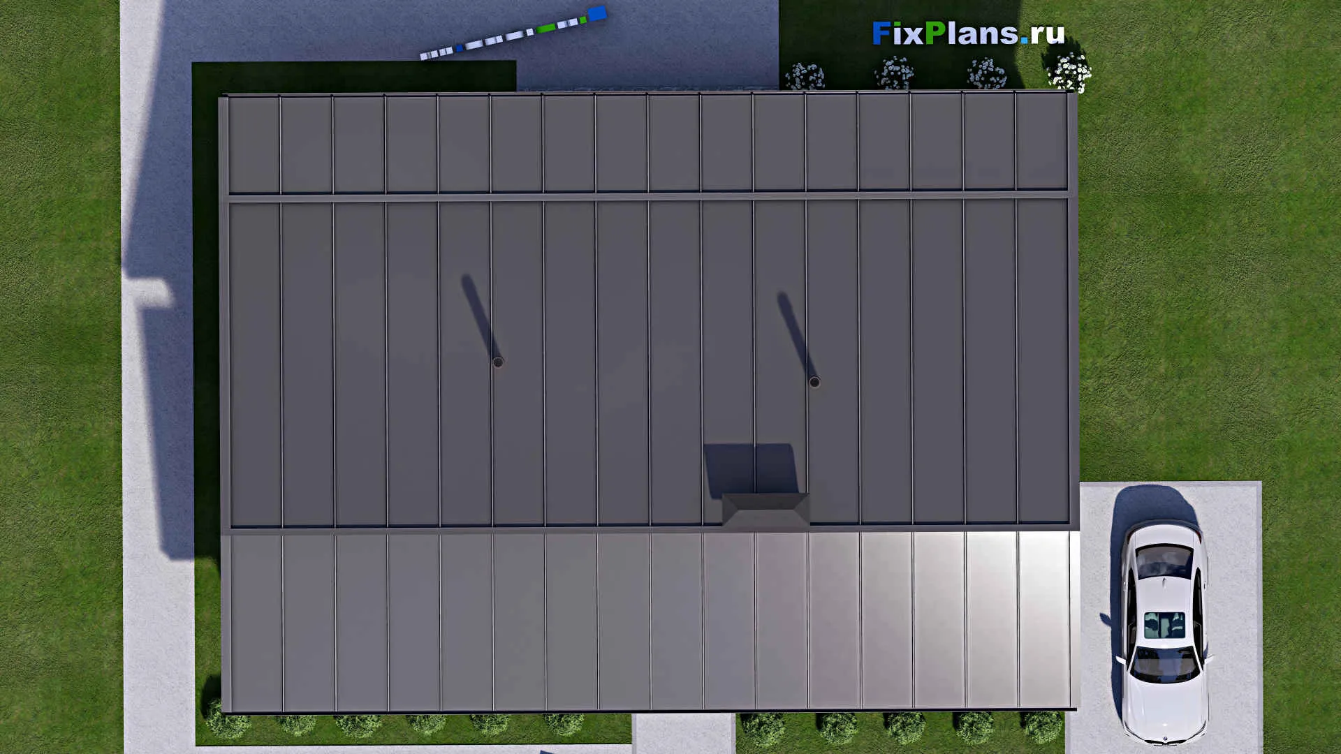 F-16829 - Проект одноэтажного дома 12 на 17, площадью 160 м² с террасой и 3 спальнями