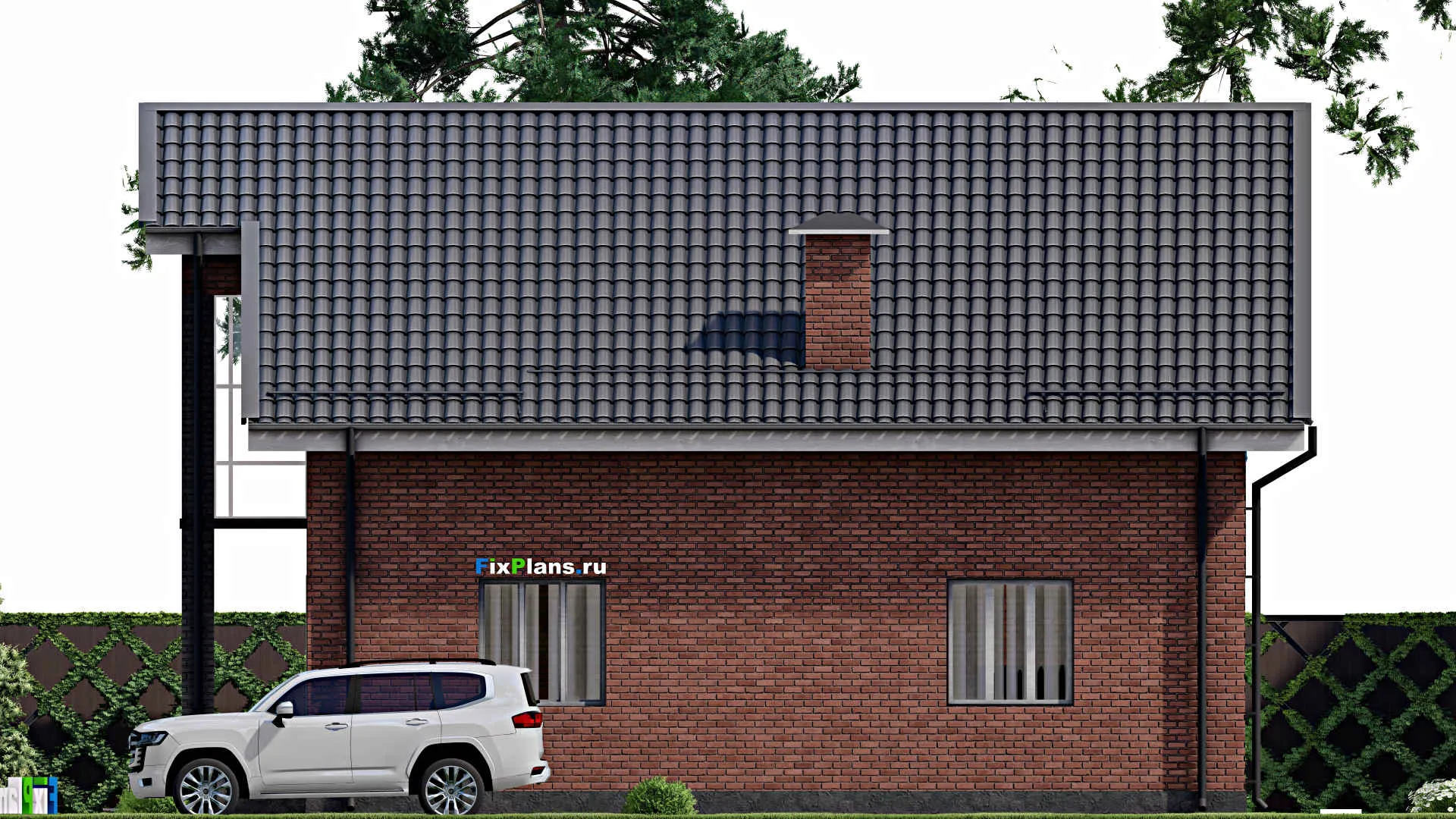 F-3752 - Проект дома с мансардой 11 на 13, площадью 190 м² с балконом и 4 спальнями