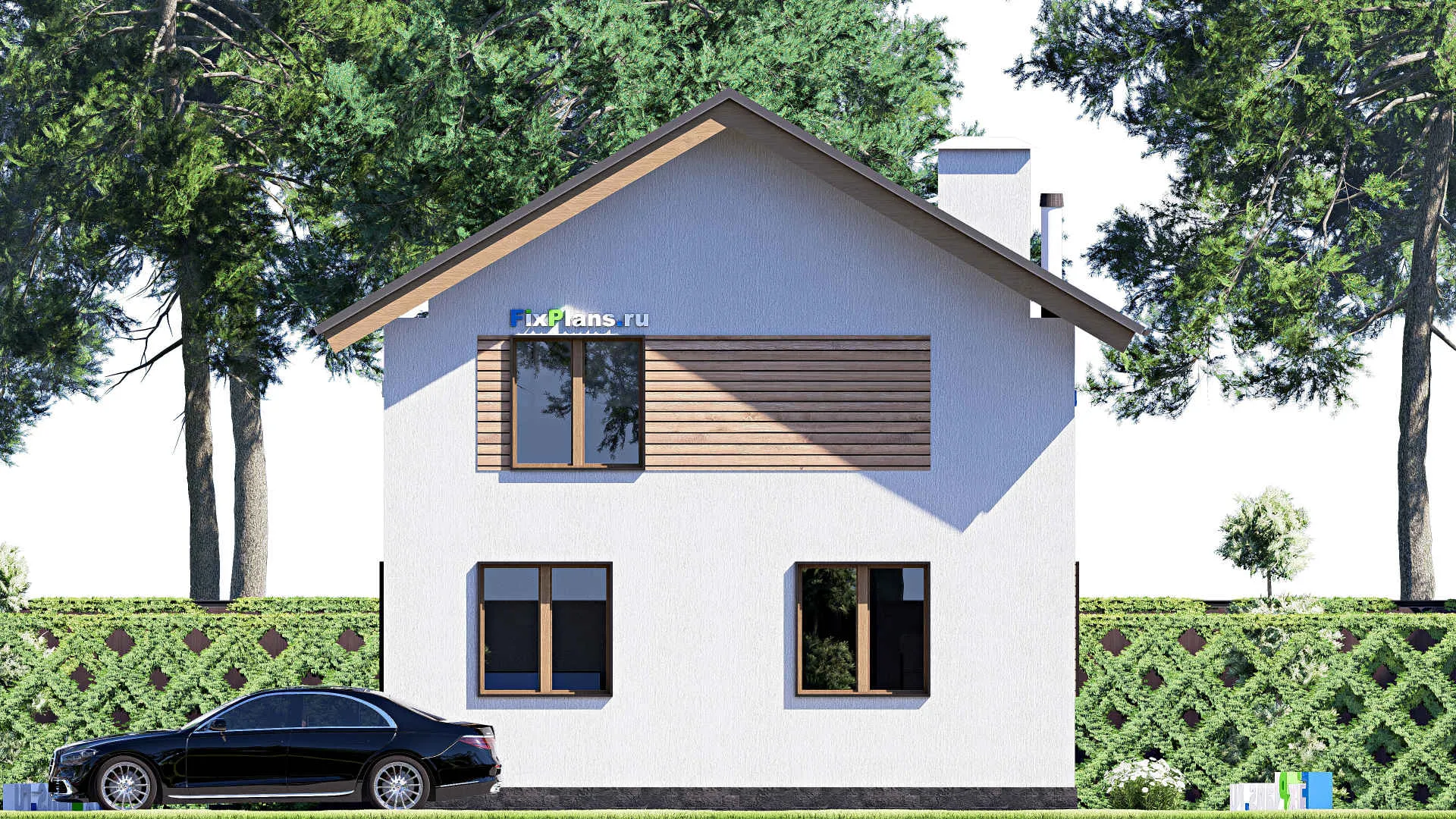 F-19961 - Планы дома с мансардой 10 на 12, площадью 140 м² с 4 спальнями