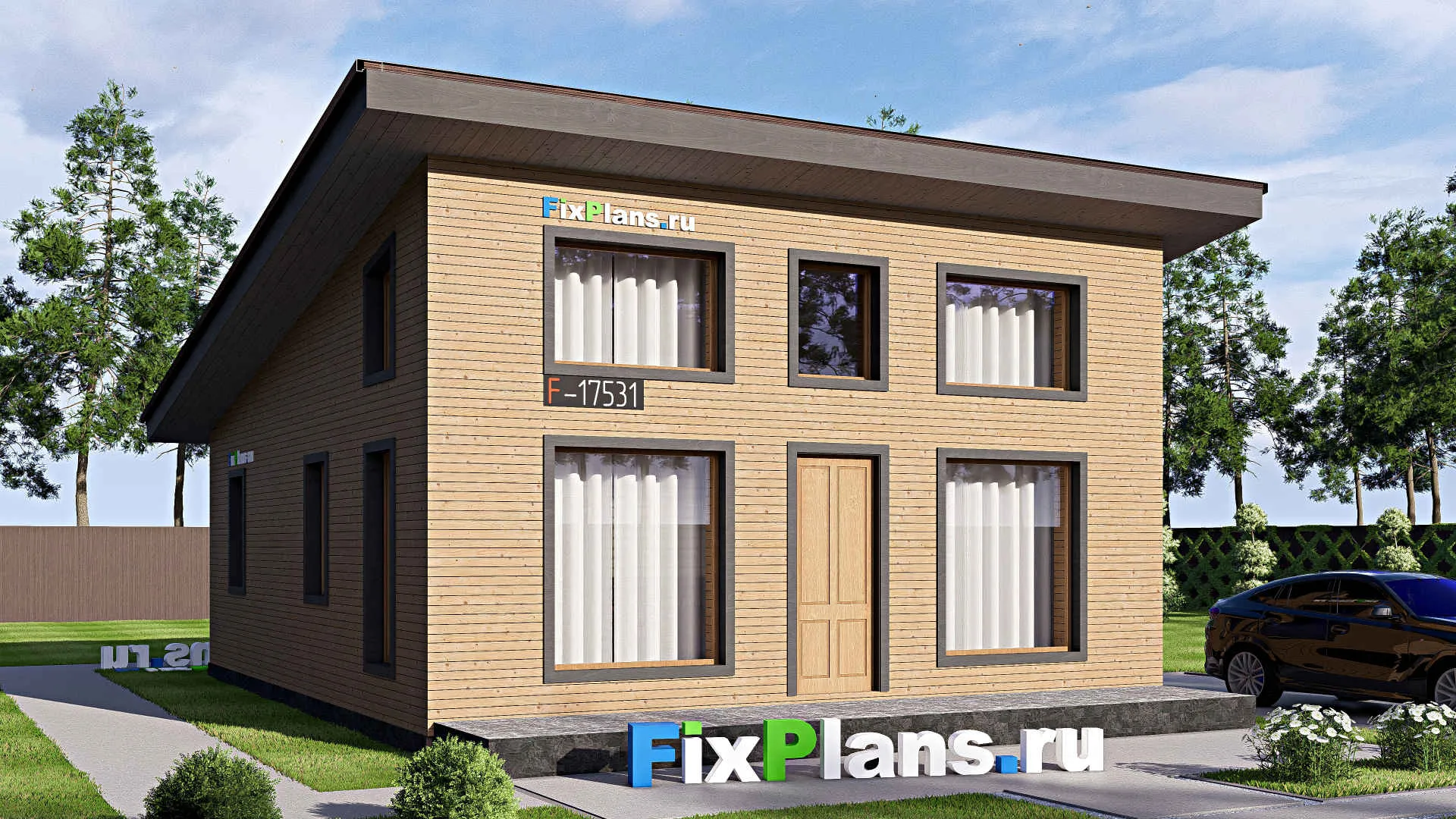 F-17531 - Проект одноэтажного дома 9 на 12, площадью 80 м² с 1 спальнями