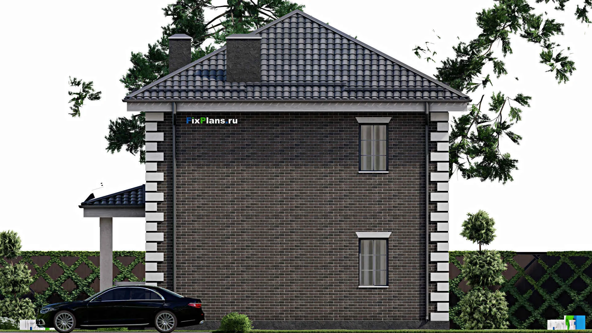 F-7505 - Планы двухэтажного дома 9 на 11, площадью 130 м² с 3 спальнями