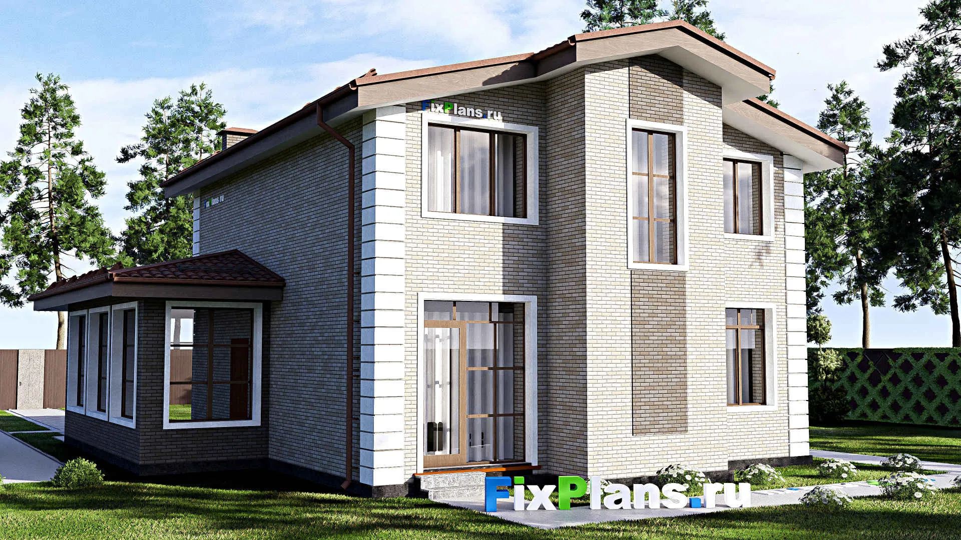 F-12428 - Проект дома с мансардой 13 на 15, площадью 170 м² с 5 спальнями