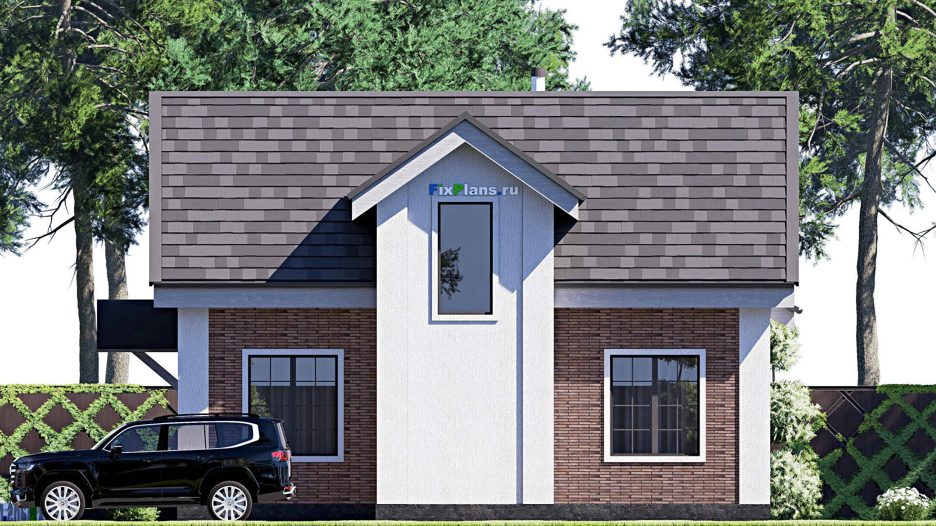 F-19448 - Проект дома с мансардой 12 на 19, площадью 180 м² с 4 спальнями