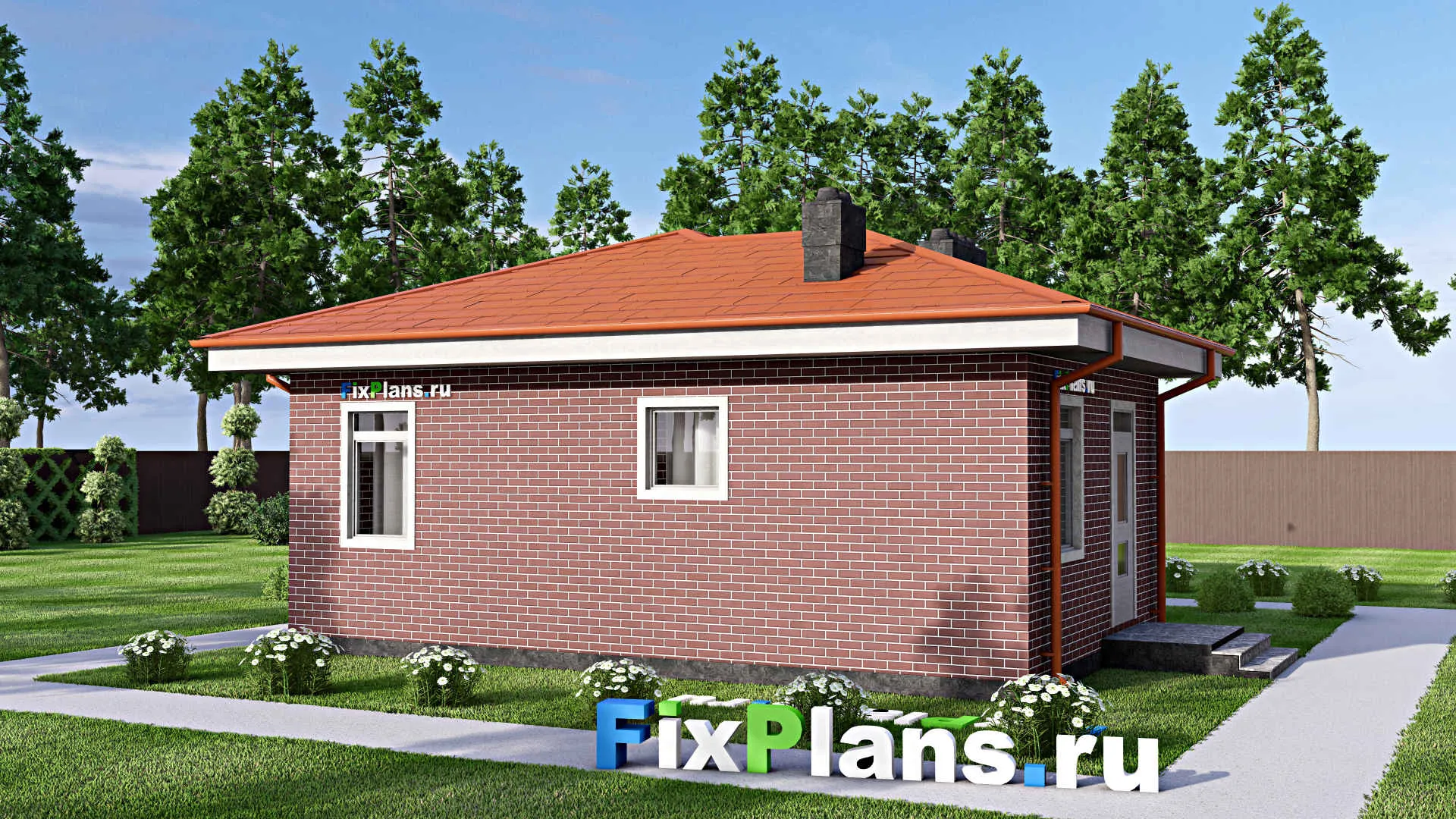 F-15092 - Проект бани 10 на 11, площадью 60 м² с комнатой отдыха и санузлом