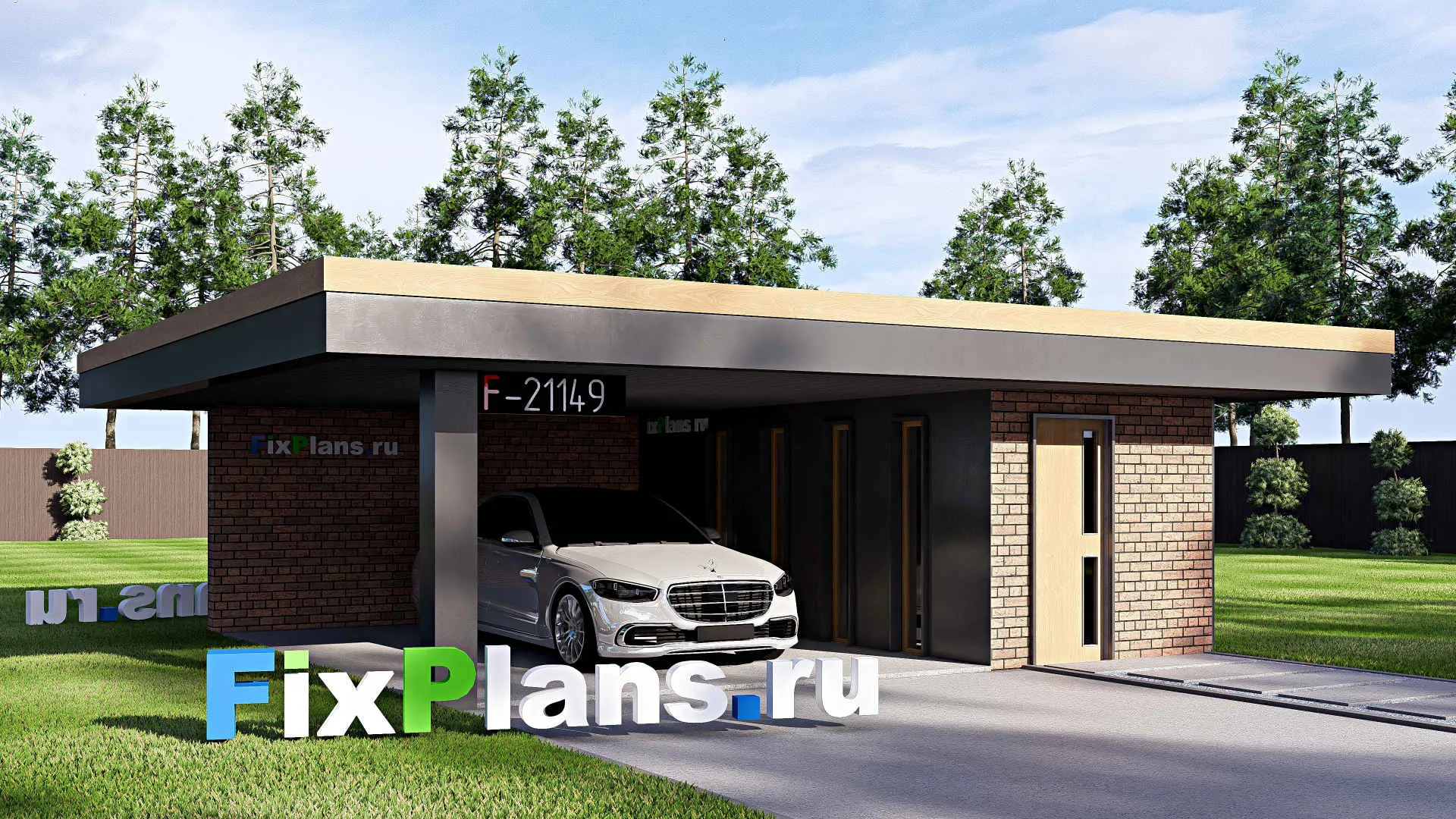 F-21149 - Проект гаража 7 на 8, площадью 50 м² на 1 машиноместо