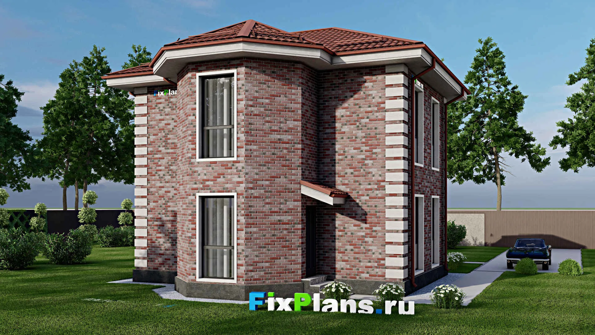 F-2024 - Проект двухэтажного дома 10 на 12, площадью 120 м² с 3 спальнями