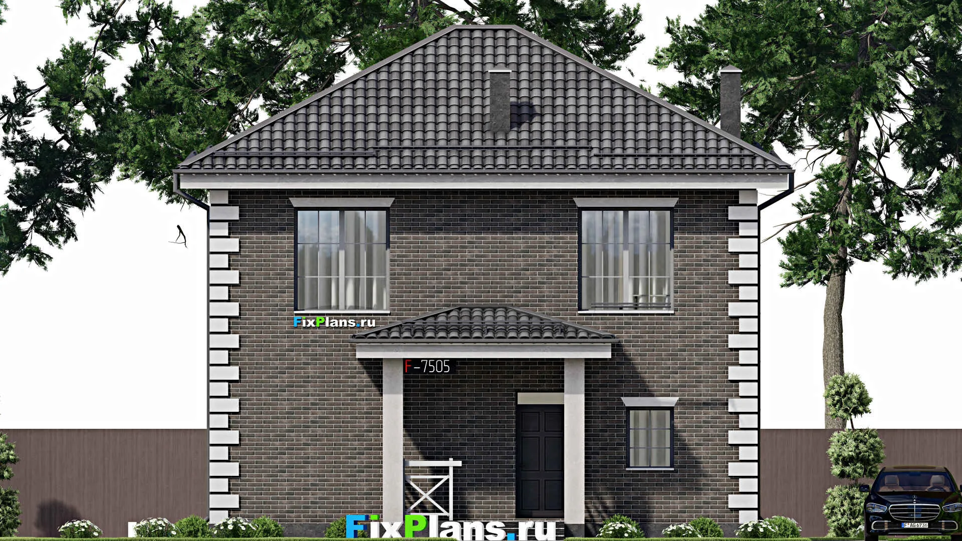 F-7505 - Планы двухэтажного дома 9 на 11, площадью 130 м² с 3 спальнями