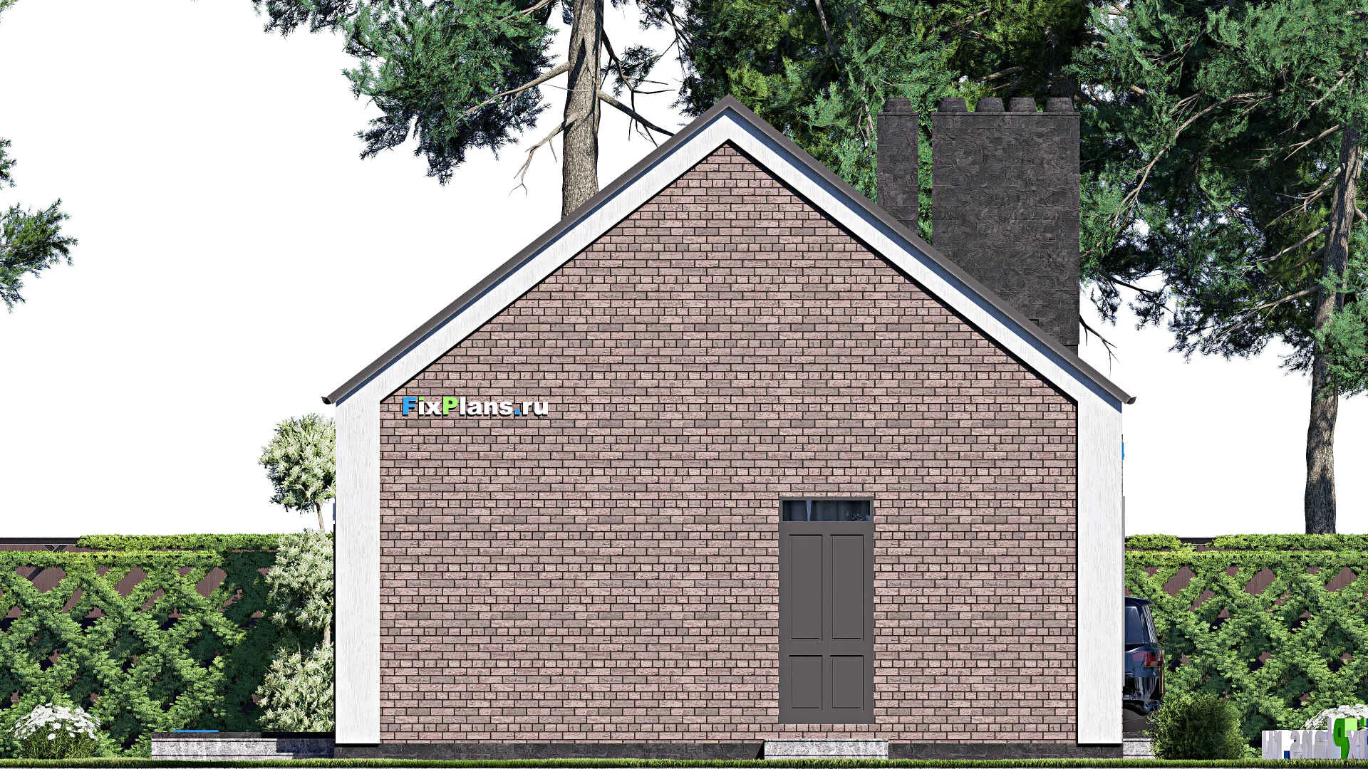 F-16460 - Проект одноэтажного дома 12 на 22, площадью 160 м² с террасой и 3 спальнями