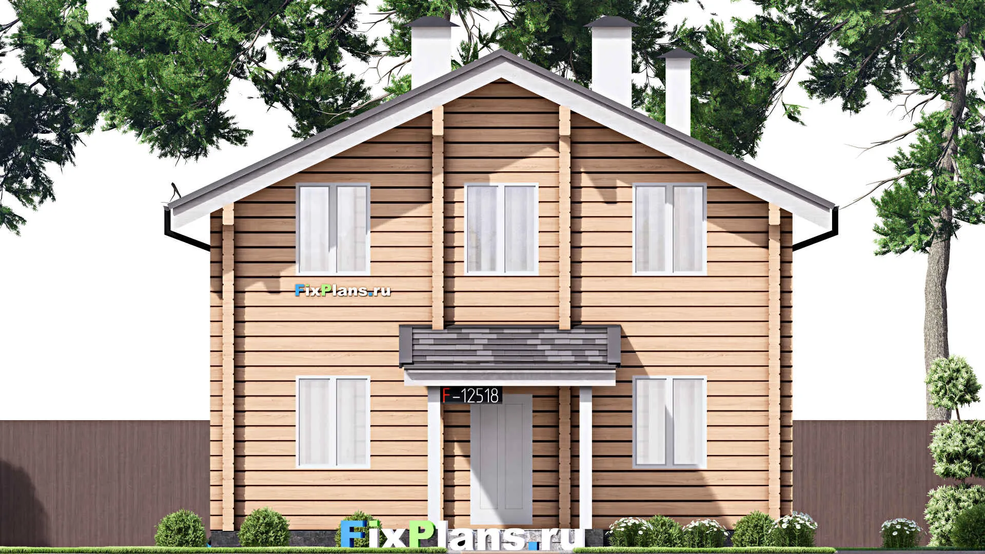 F-12518 - Проект дома с мансардой 10 на 14, площадью 170 м² с 5 спальнями