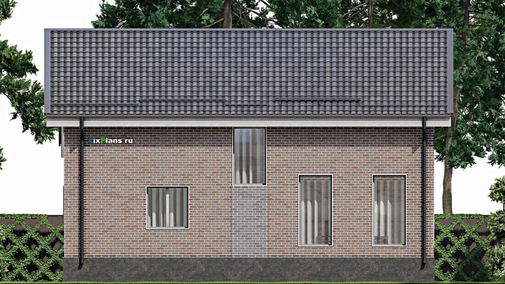 F-7442 - Проект дома с мансардой 11 на 13, площадью 150 м² с 4 спальнями