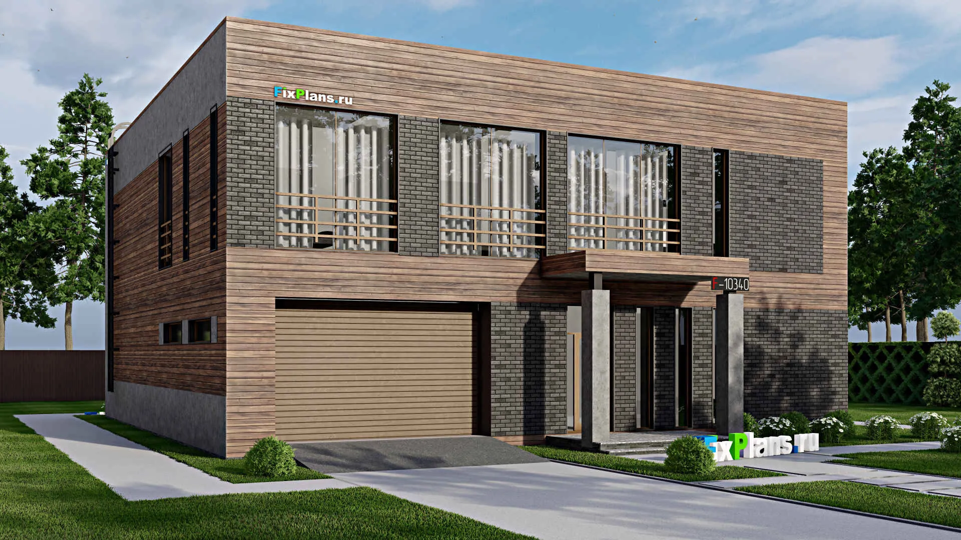 F-10340 - Проект двухэтажного дома 16 на 18, площадью 280 м² с 4 спальнями
