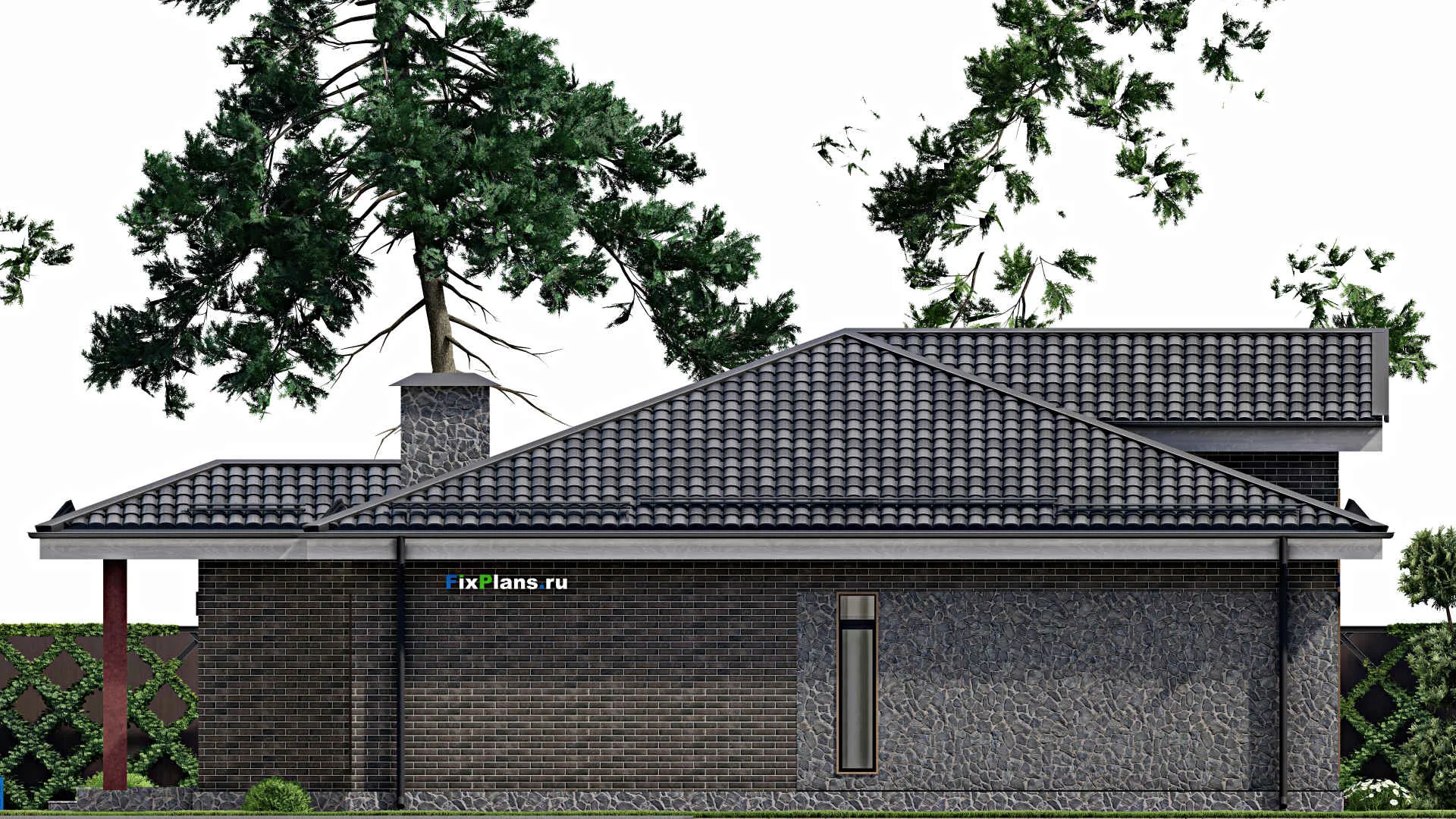 F-6956 - Проект одноэтажного дома 13 на 16, площадью 130 м² с 3 спальнями