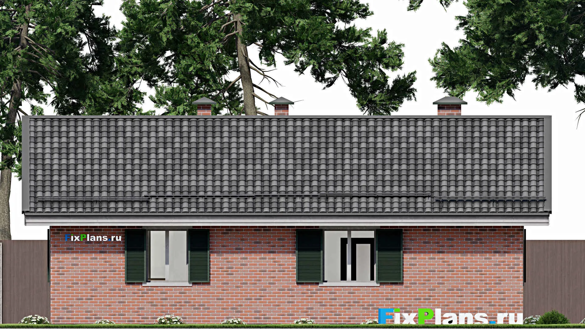 F-10529 - План одноэтажного дома 10 на 13, площадью 90 м² с 1 спальнями