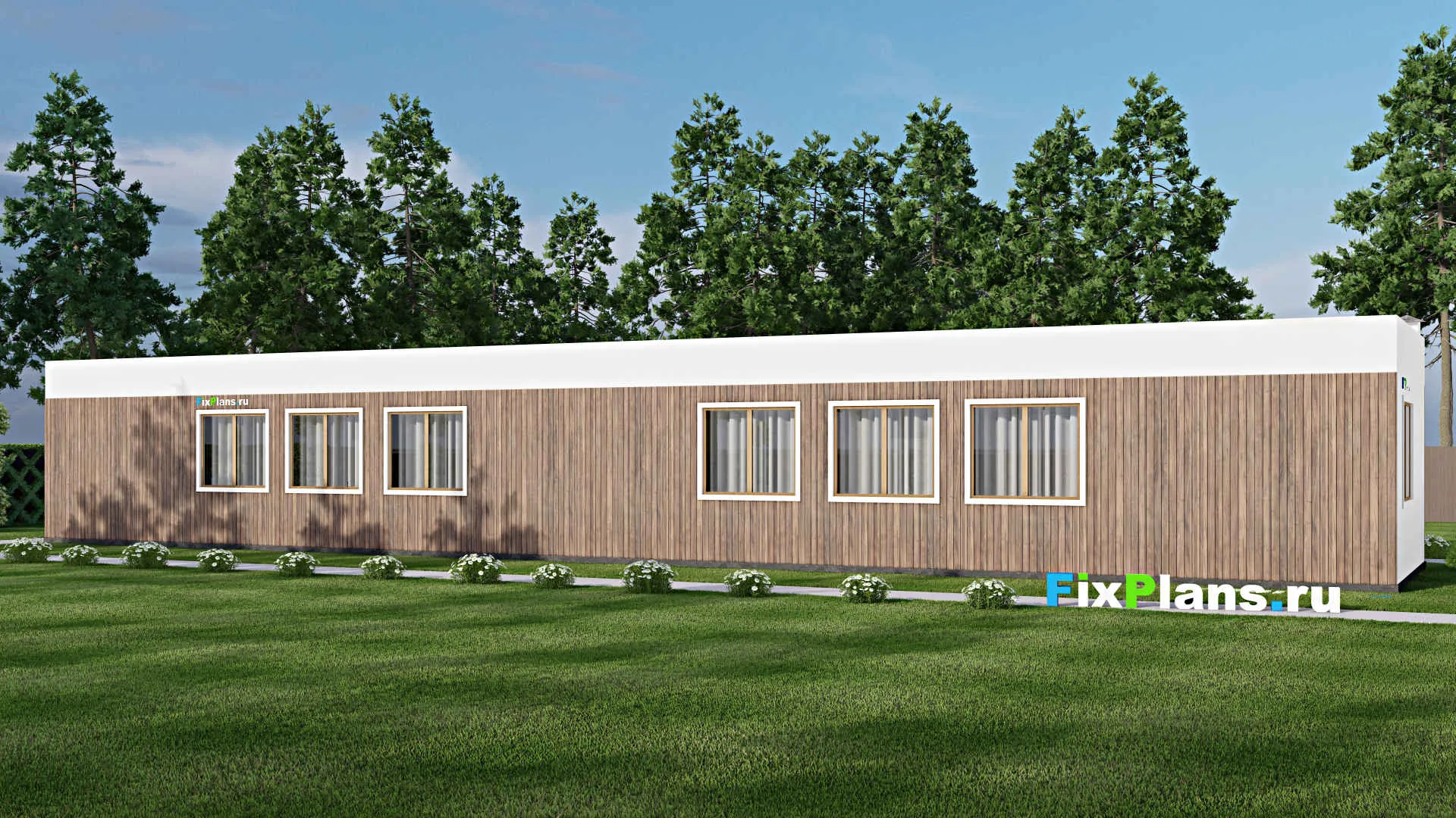 F-9440 - Проект одноэтажного дома 8 на 31, площадью 170 м² с 4 спальнями